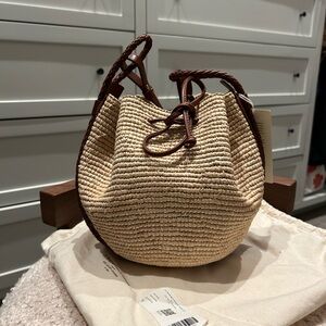Sezane Zelie Panier Raphia Bucket Bag - Naturel